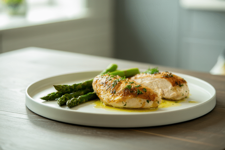 Garlic Butter Chicken with Asparagus