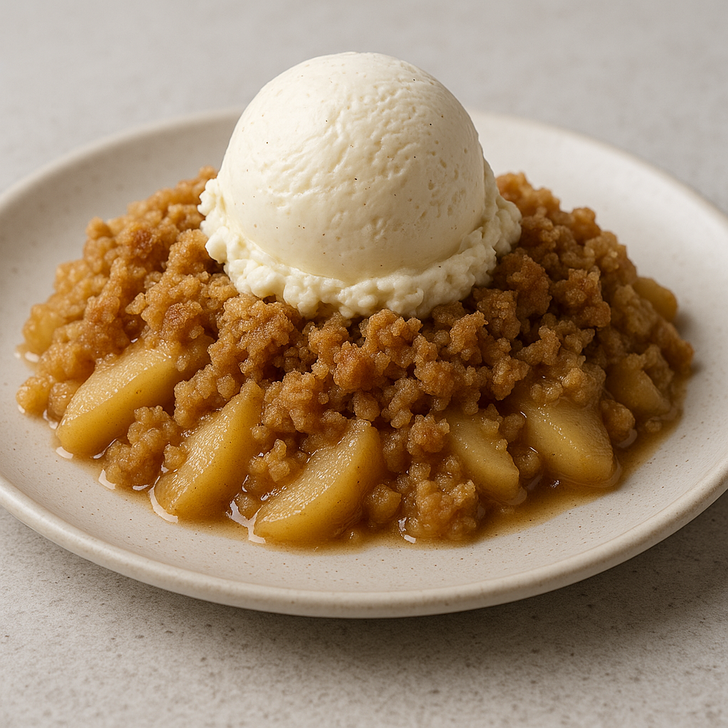 Comforting Apple Crumble with Buttery Cinnamon Topping
