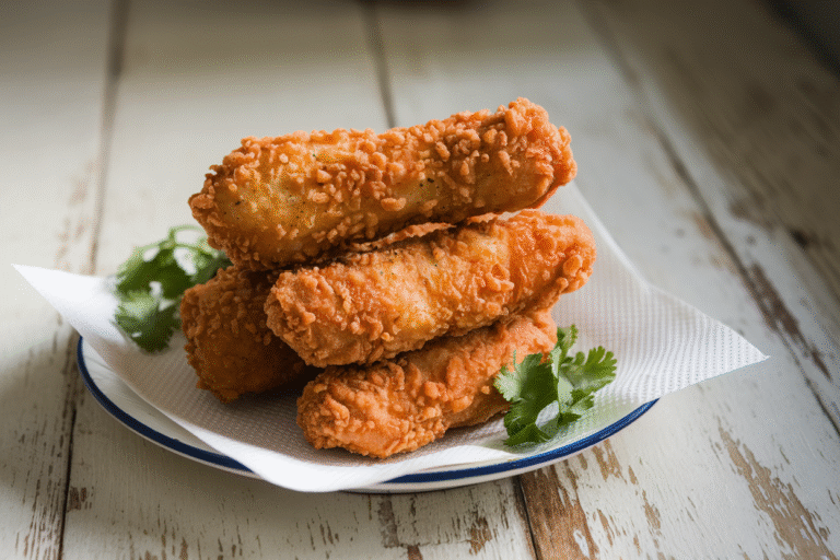 Crispy fried chicken tenders