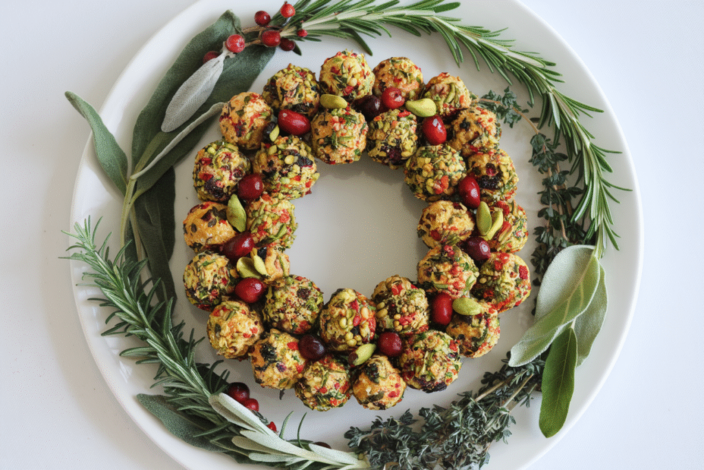 CHeese ball wreath