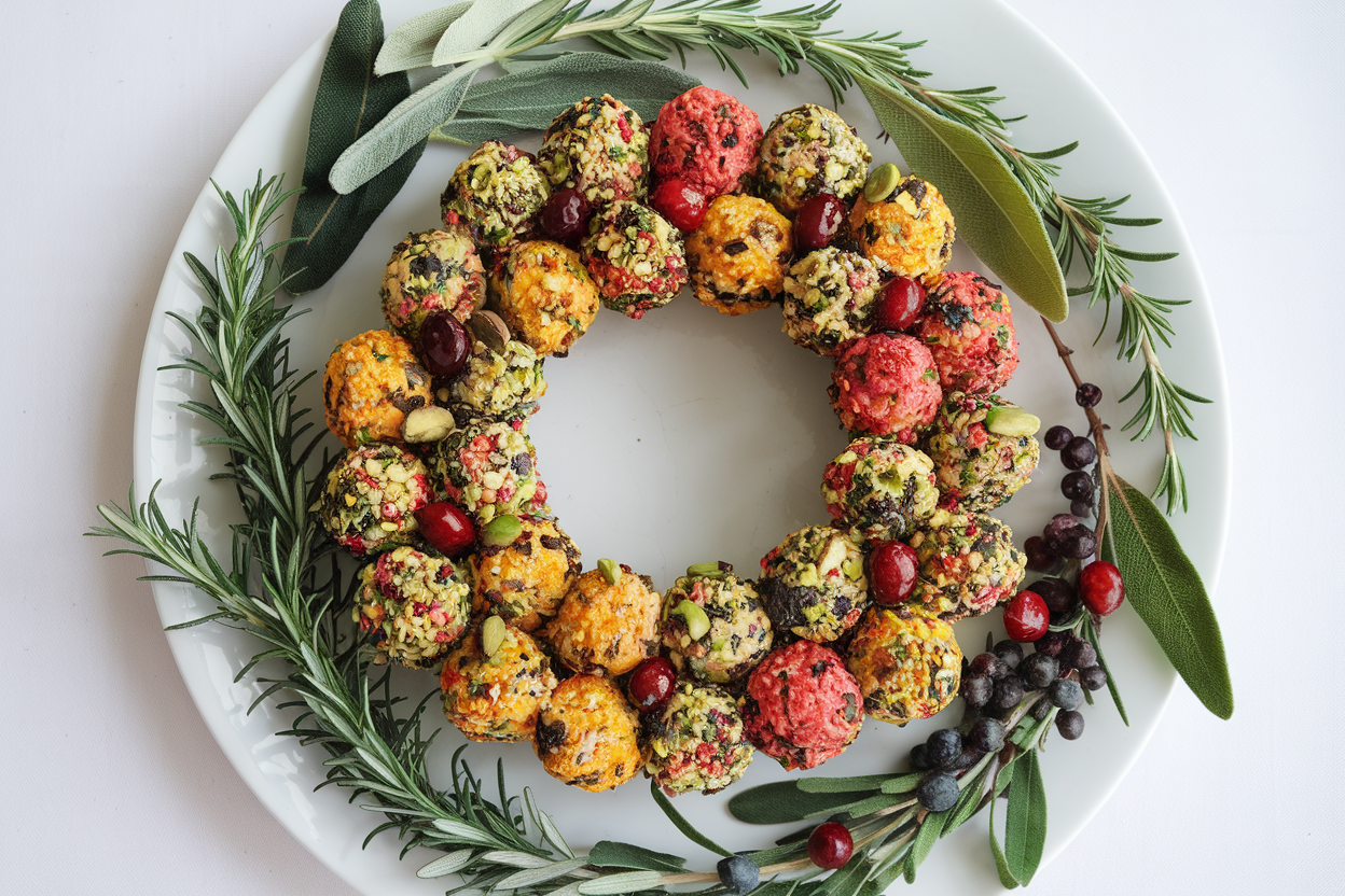 christmas cheese wreath