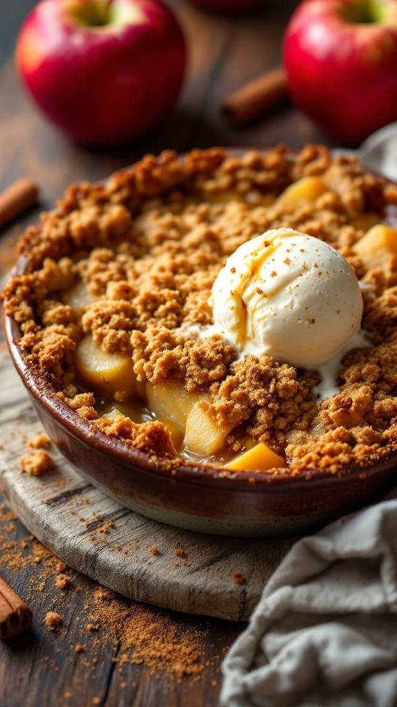 Comforting Apple Crumble with Buttery Cinnamon Topping
