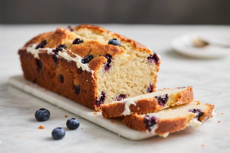 Blueberry Cream Cheese Loaf – Soft, Tangy, and Bursting With Berries